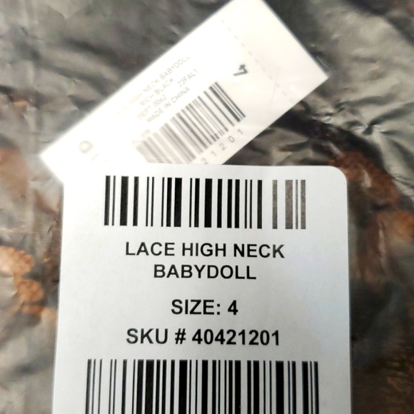 ❤️NWT VINTAGE TORRID LINGERIE LACE WIRELESS BABYDOLL- SHEER HIGH NECK PLUS SSIZE - Picture 13 of 13